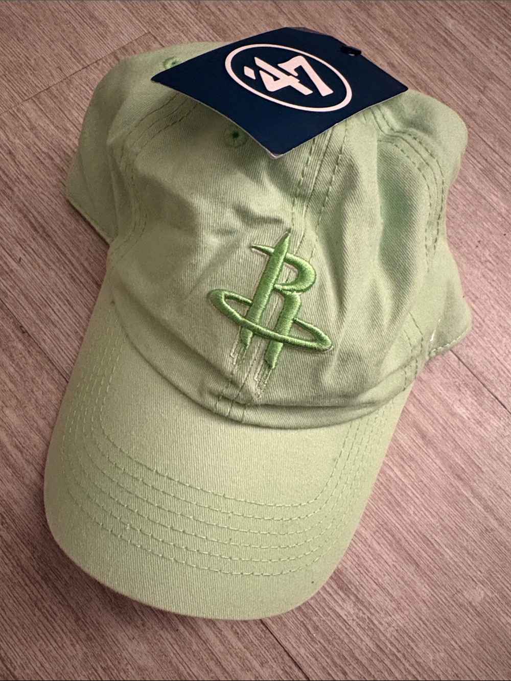 47 Light Green Relaxed Fit Cap with Embroidered R Logo